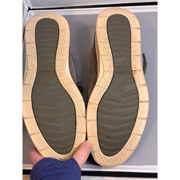 Clarks Mens Braxin Gray Leather Lace Up Casual Comfort Dress Shoes Size 10.5 - Picture 5 of 7